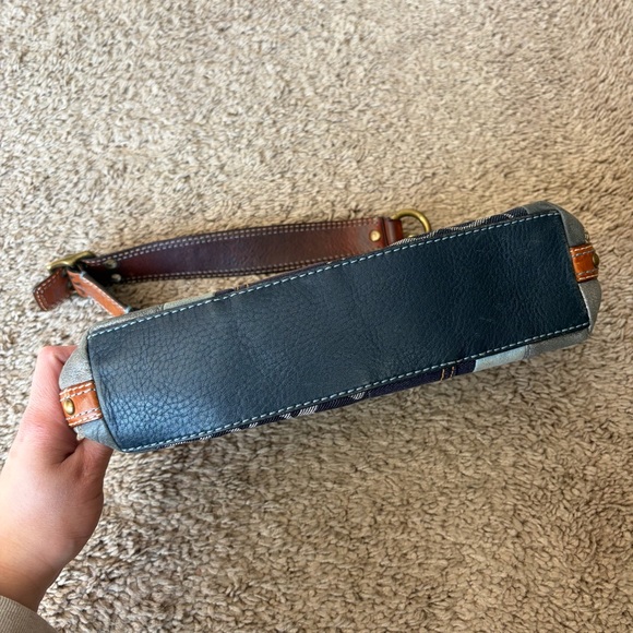 Vintage Coach Denim & Leather Blue Patchwork Pochette Shoulder Hobo Purse - Picture 6 of 16